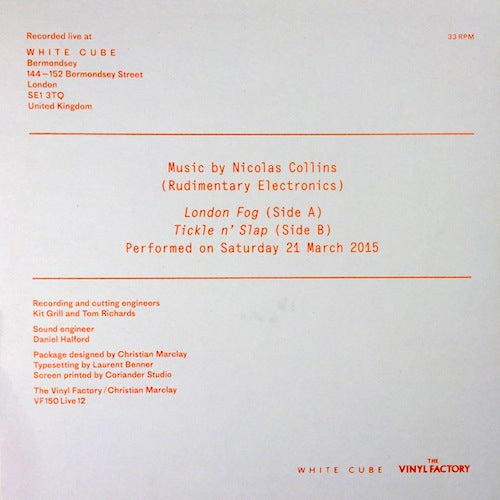 Nicolas Collins - Live At White Cube