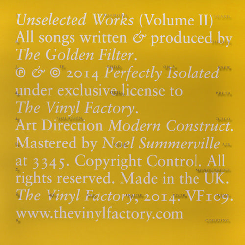 The Golden Filter - Unselected Works Volume II